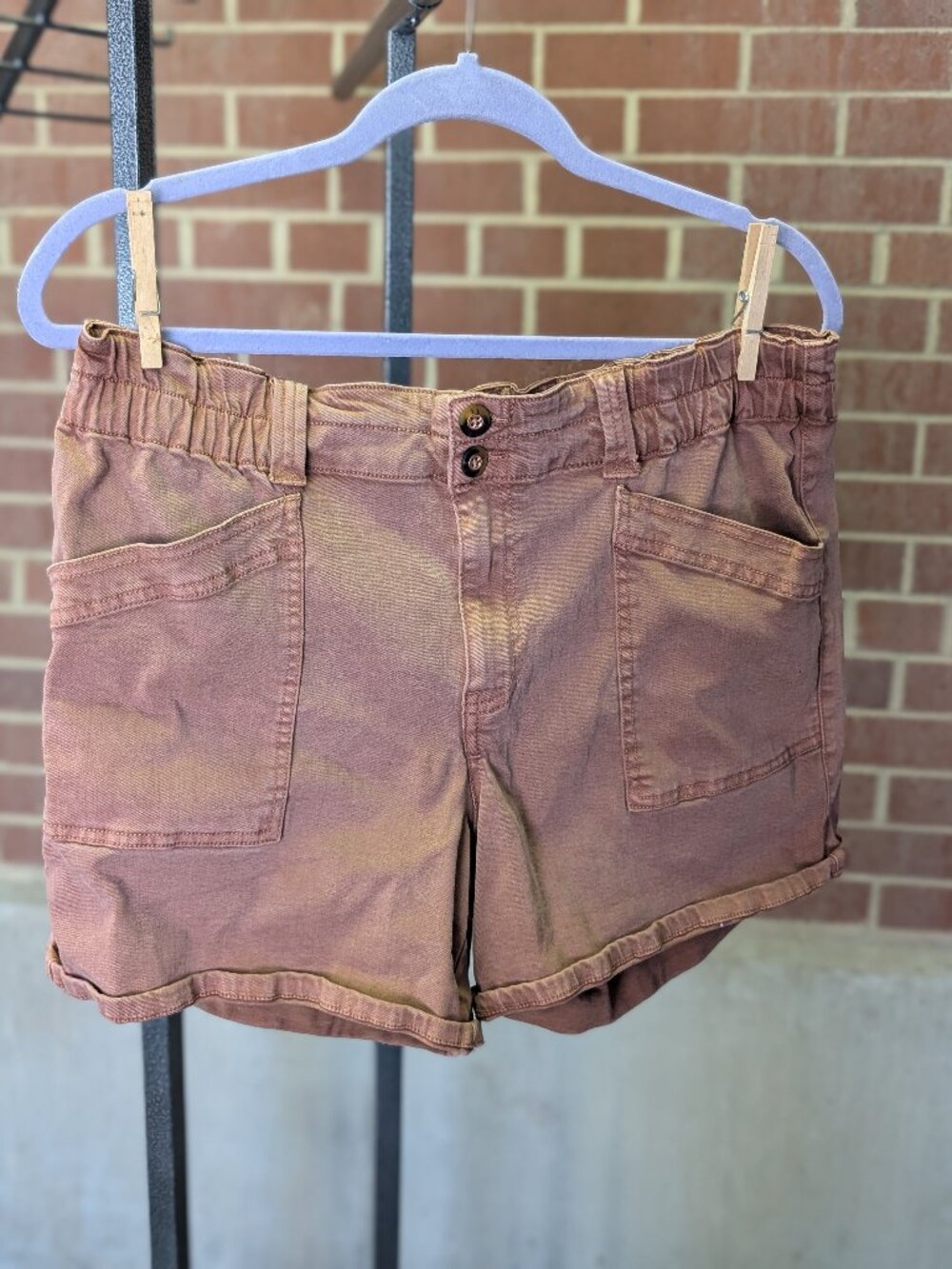 BKE Boho Outdoors Travel Rust Utility Shorts Womens Roll Cuff Casual Summer 30